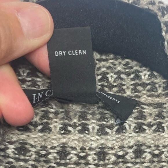 INC International Concepts Brown Tweed Fringe Open Cardigan Size Large - Picture 5 of 8